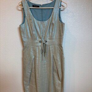 Lafayette 148 Gold Shimmer Metallic  Dress